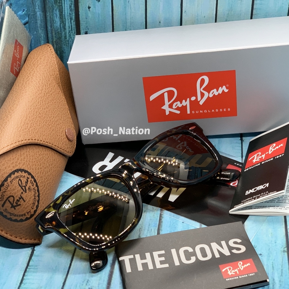 FREE SHIPPING RayBan Wayfarer Tortoise Brown RB2140 Classic New - Picture 3 of 14